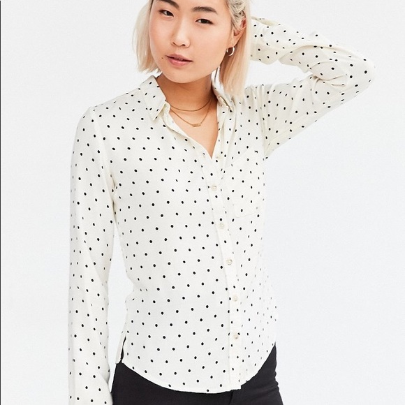 Urban Outfitters Tops - BDG York cream polka dot button down